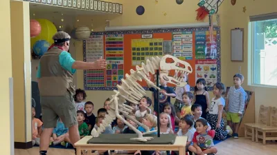 Children enjoying fun-filled summer activities and water play programs year-round at Village Preschool Academy